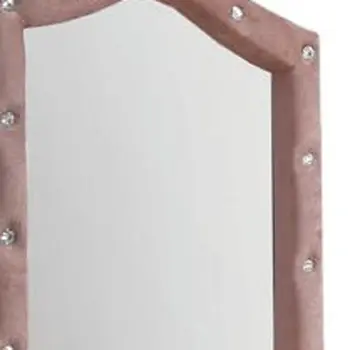 30" Pink Abstract Wood Framed Mounted Dresser Mirror