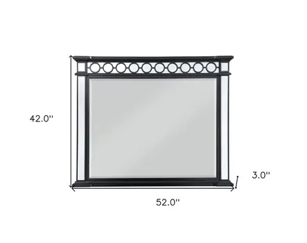 42" Gunmetal Wood Framed Mounted Dresser Mirror