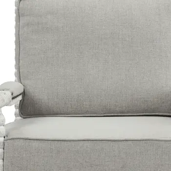 35" Gray and White Linen Club Chair
