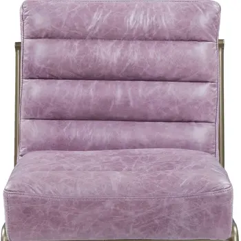 22" Wisteria and Steel Blue Top Grain Leather Ikat Side Chair