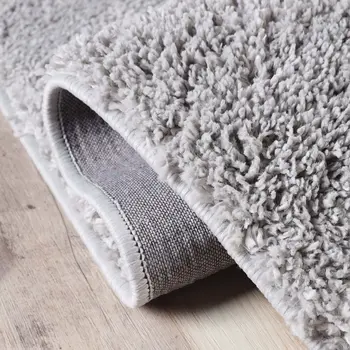 4' X 6' Silver Shag Stain Resistant Area Rug