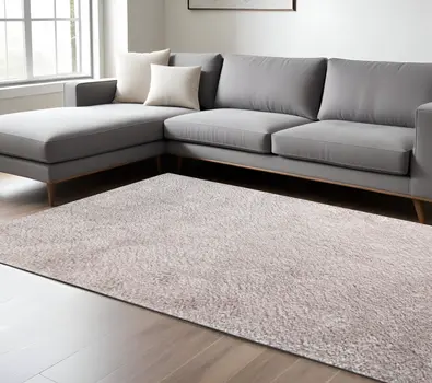 8' X 10' Beige Tufted Stain Resistant Area Rug