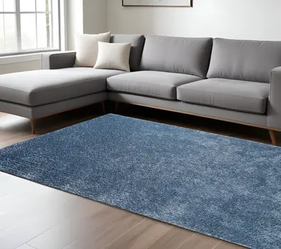 8' X 10' Blue Shag Area Rug
