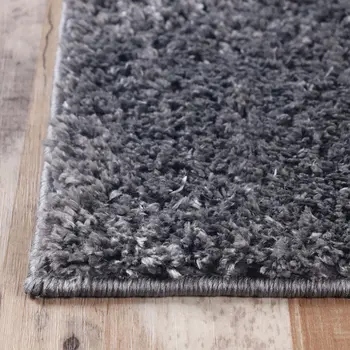 8' X 10' Grey Shag Stain Resistant Area Rug