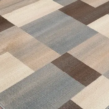 8' Gray Patchwork Square Rug