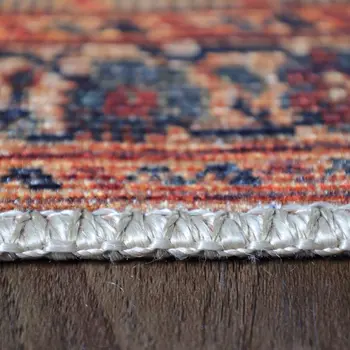 8' X 10' Brown Black And Brick Red Medallion Area Rug
