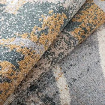 8' Beige And Gray Floral Power Loom Distressed Stain Resistant Runner Rug