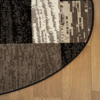 5' Chocolate Patchwork Round Rug