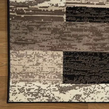 5' Chocolate Patchwork Square Rug