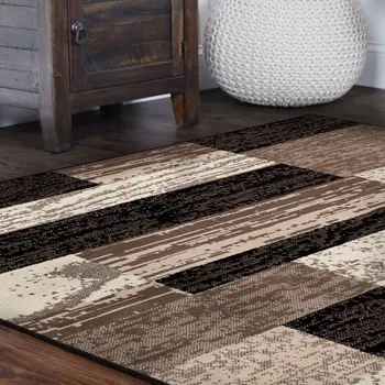 5' Chocolate Patchwork Square Rug