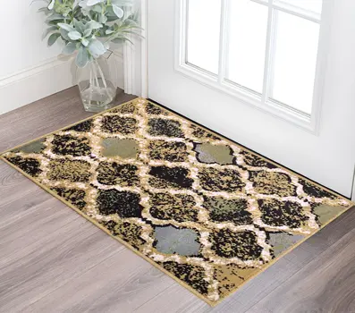 2' X 3' Multi Color Quatrefoil Power Loom Distressed Stain Resistant Area Rug