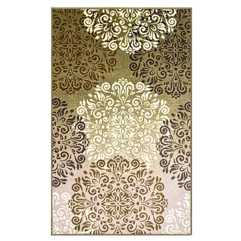 5' X 8' Greens And Browns Floral Power Loom Non Skid Area Rug