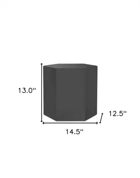 13" Grey High Gloss Manufactured Wood Hexagon End Table