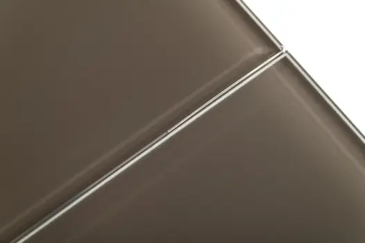 94" Gray Glass And Metal Self-Storing Leaf Sled Base Dining Table