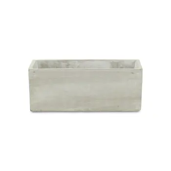 9" Light Gray Cement Indoor Outdoor Rectangular Pot Planter
