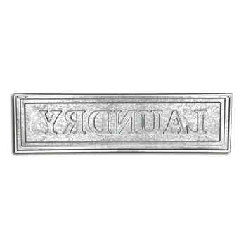10" X 36" Gray Laundry Galvanized Metal Wall Decor