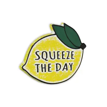 14" X 19" Yellow and White Lemon Squeeze The Day Metal Wall Decor