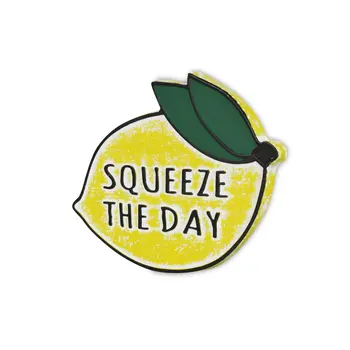 14" X 19" Yellow and White Lemon Squeeze The Day Metal Wall Decor
