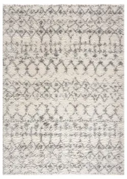 3' X 5' Gray and Ivory Southwestern Shag Power Loom Distressed Area Rug