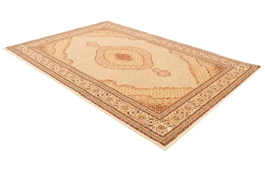 10' Beige And Ivory Oriental Runner Rug