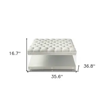 36" White Linen Storage