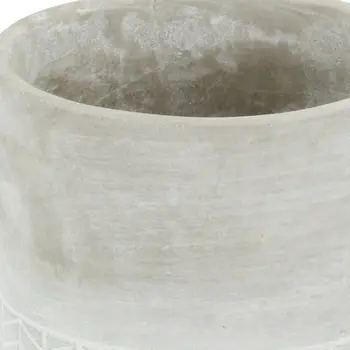6" Light Gray Geometric Cement Indoor Outdoor Round Pot Planter