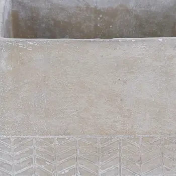 6" Light Gray Chevron Cement Indoor Outdoor Square Pot Planter