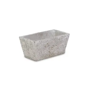9" Gray Speckle Glaze Cement Indoor Outdoor Rectangular Pot Planter
