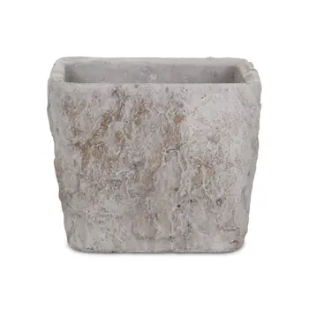 7" Gray Speckle Glaze Cement Indoor Outdoor Square Pot Planter