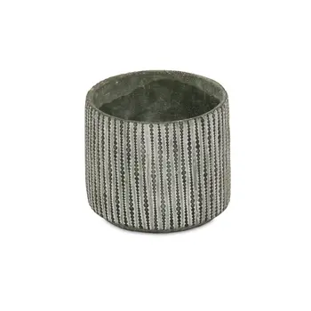7" Gray Dot Cement Indoor Outdoor Round Pot Planter