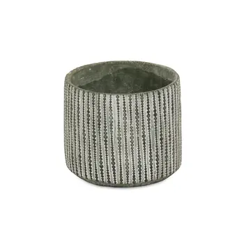 7" Gray Dot Cement Indoor Outdoor Round Pot Planter