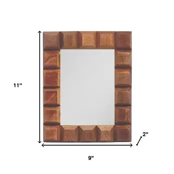 5" x 7" Brown Geometric Wood Tabletop Picture Frame