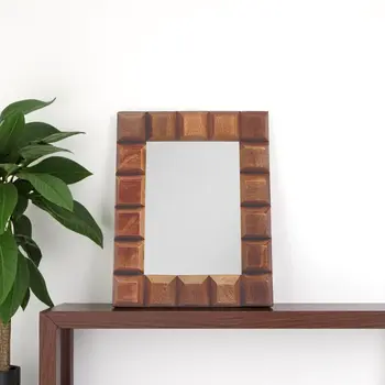 5" x 7" Brown Geometric Wood Tabletop Picture Frame