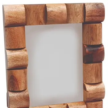 5" x 7" Brown Geometric Wood Tabletop Picture Frame