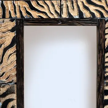 4" x 6" Brown Zebra Distressed Wood Tabletop Picture Frame