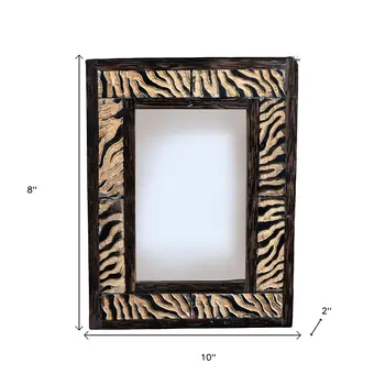 4" x 6" Brown Zebra Distressed Wood Tabletop Picture Frame
