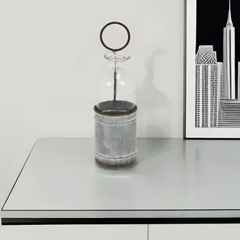 8" Gray Glass Decorative Bottle Tabletop Sculpture