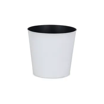 11" White Recycled Plastic Indoor Outdoor Round Pot Planter