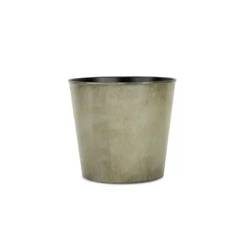 9" Gray Recycled Plastic Indoor Outdoor Round Pot Planter