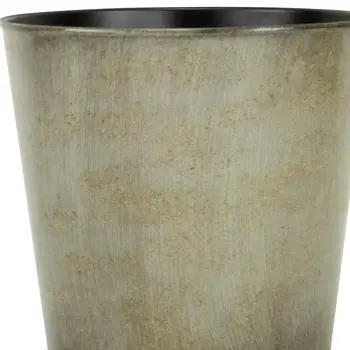 9" Gray Recycled Plastic Indoor Outdoor Round Pot Planter