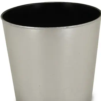 9" Silver Recycled Plastic Indoor Outdoor Round Pot Planter