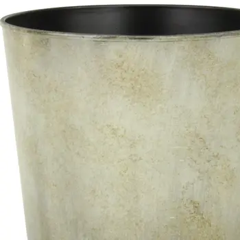 7" Gray Recycled Plastic Indoor Outdoor Round Pot Planter