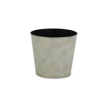 7" Silver Recycled Plastic Indoor Outdoor Round Pot Planter