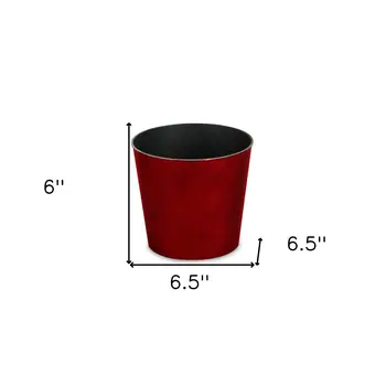 7" Red Recycled Plastic Indoor Outdoor Round Pot Planter