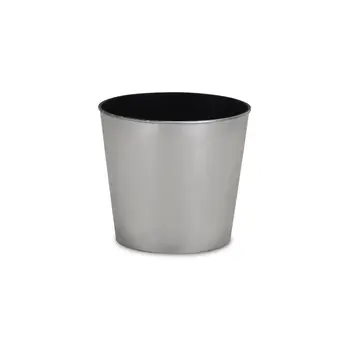 7" Silver Recycled Plastic Indoor Outdoor Round Pot Planter