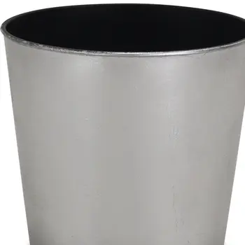 7" Silver Recycled Plastic Indoor Outdoor Round Pot Planter