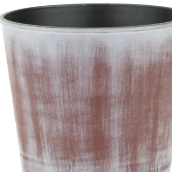 6" Brown and Ivory Textural Tone On Tone Recycled Plastic Indoor Outdoor Round Pot Planter