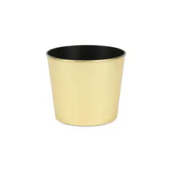 6" Gold Recycled Plastic Indoor Outdoor Round Pot Planter