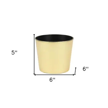 6" Gold Recycled Plastic Indoor Outdoor Round Pot Planter