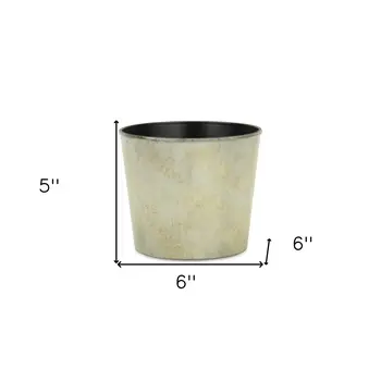 6" Gray Recycled Plastic Indoor Outdoor Round Pot Planter